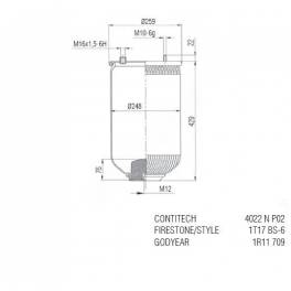 Пневморессора без стакана SAF