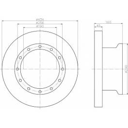 Диск тормозной RVI PREMIUM 434x166x45x222 n12 5010422364