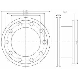 Диск тормозной RVI PREMIUM 434x163x45 5010525326