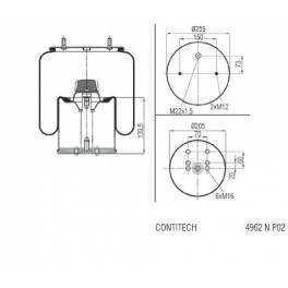 Пневморессора со стакaном BPW 2000->